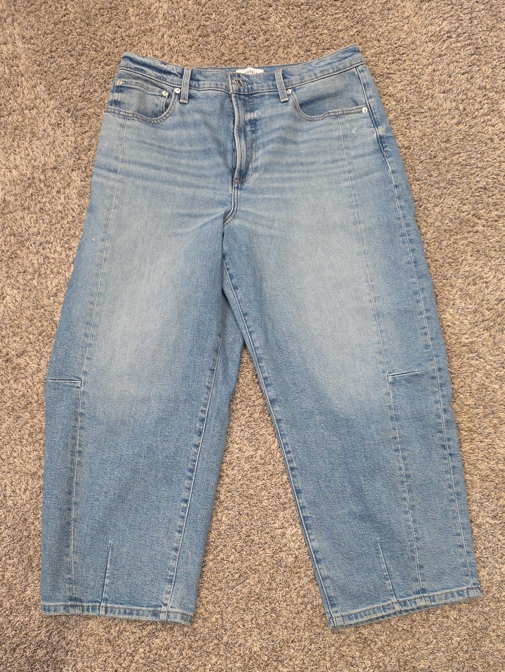 Pistola Light Blue Cropped Barrel Style Jeans